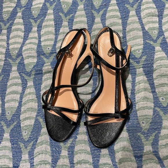JCrew Strappy kitten-heel leather  upper and lining sandals. - Picture 4 of 8
